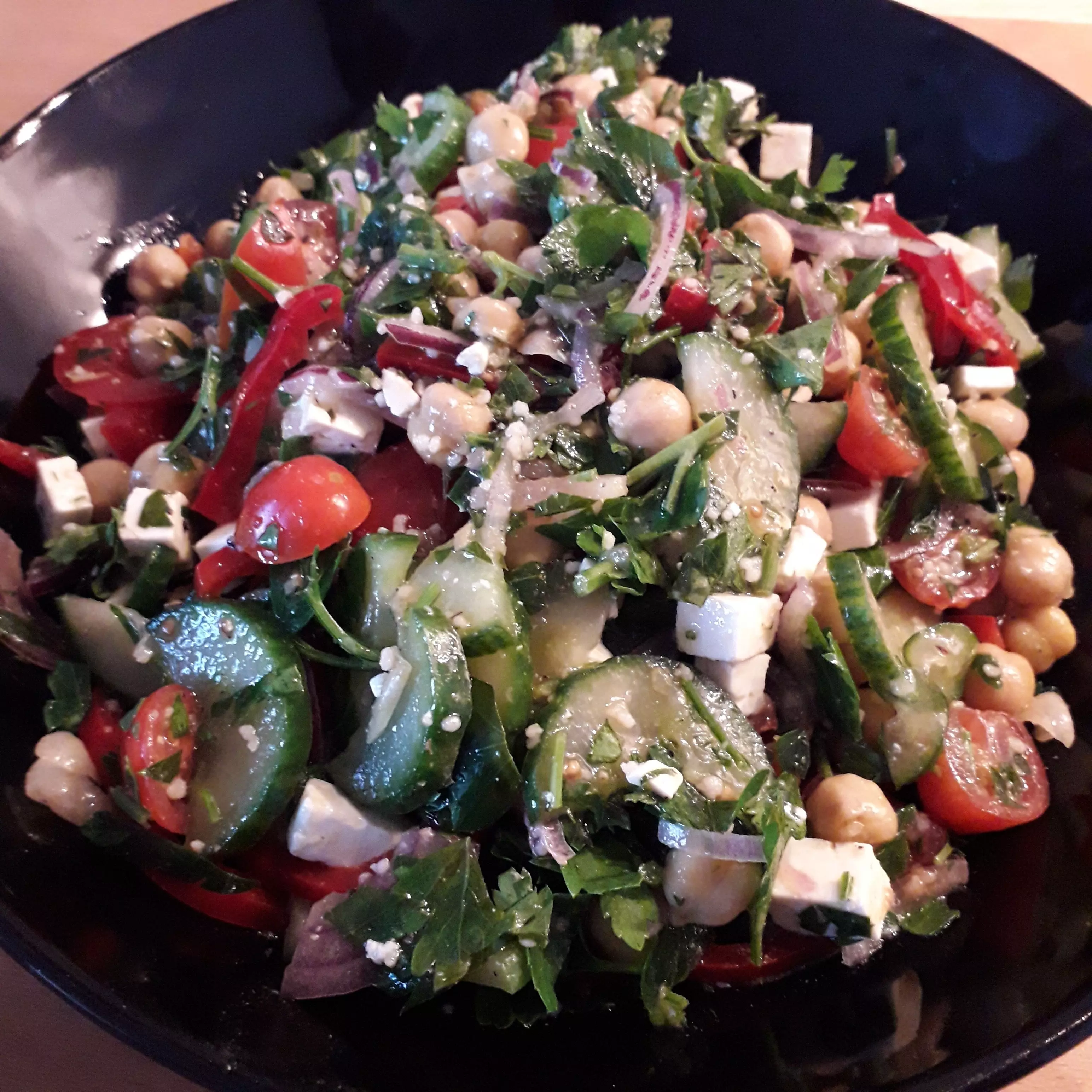 Arabischer Kichererbsen Salat · Einfach Satt